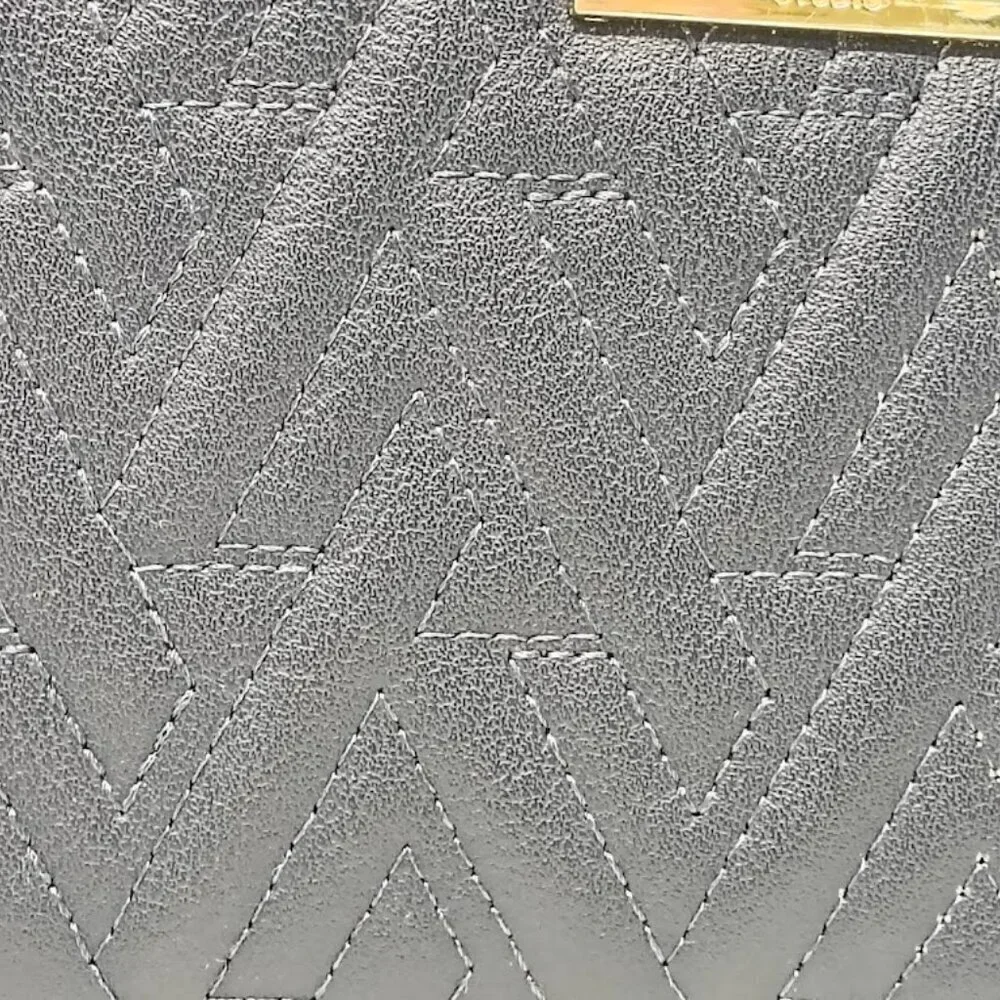 ADRIENNE VITTADINI ZIP AROUND  WALLET NAVY BLUE  QUILTED